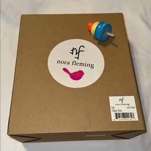 New in Box Retired Nora Fleming Pearl Dot T6 Triple Dish Stoneware w Cake Topper